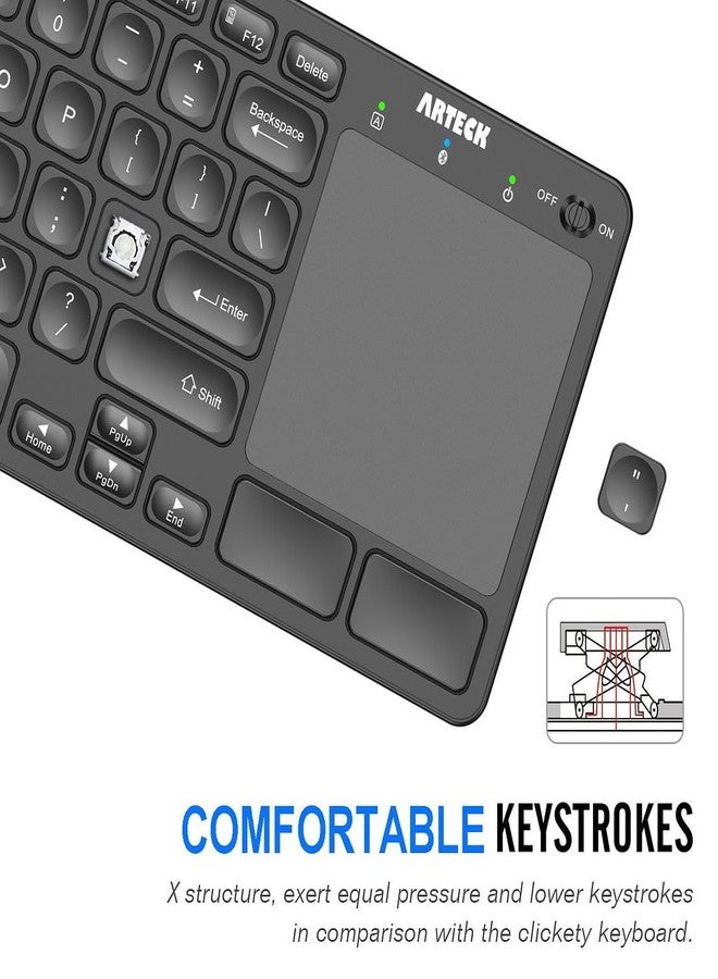Arteck Universal Backlit 7-Colors Bluetooth Touch TV Keyboard with Easy Media Control and Build-in Touchpad for TV-Connected Computer, Smart TV, Desktop, Laptop, iPad, Surface, Tablet, HTPC - Image 3